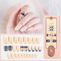 2021 NEW 30pcs Short Round Head False Nails Full Cover Artificial Acrylic Nail Tips Wearable Winter Cute Design Fake Nails