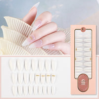 2021 NEW 30pcs Short Round Head False Nails Full Cover Artificial Acrylic Nail Tips Wearable Winter Cute Design Fake Nails