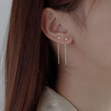 Long Tassel Round Heart Drop Earrings Gold Silver Color 2021 Korea Hanging Women Earring Fashion Party Jewelry Gift Dropshipping