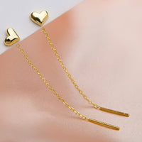 Long Tassel Round Heart Drop Earrings Gold Silver Color 2021 Korea Hanging Women Earring Fashion Party Jewelry Gift Dropshipping