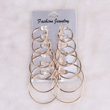 12 Pairs Hoop Earrings Set Big Circle Earring Fashion Jewelry for Women Girls Steampunk Ear Clip korean Earrings 2020