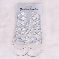 12 Pairs Hoop Earrings Set Big Circle Earring Fashion Jewelry for Women Girls Steampunk Ear Clip korean Earrings 2020