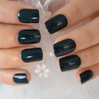 Black Round Tips False Nails Heart Speckle Decorative Clear Thin Gel Coating Fake Nail With Adhesive Sticker