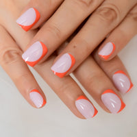 Beige Gradient French Manicure Tips Gorgeous and Classy Natural Fake Nails Faded Nails Designed