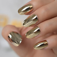 Holographic Silver Glitter Press On Nails Short Style Daily Wear Nude Pink Lady False Nails Oval Shape Nail Art Tips