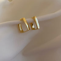 Retro Minimalist Square Earrings Irregular Stud Earrings New Exaggerated Cold Wind Fashion Earring for Women Opening Accessories