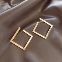 Hot Trendy Square Earrings Irregular Stud Earrings New Exaggerated Cold Wind Fashion Earring for Women Statement  Accessories