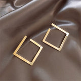 Hot Trendy Square Earrings Irregular Stud Earrings New Exaggerated Cold Wind Fashion Earring for Women Statement  Accessories