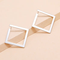 Hot Trendy Square Earrings Irregular Stud Earrings New Exaggerated Cold Wind Fashion Earring for Women Statement  Accessories