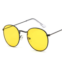 Gold Metal Frame Sunglasses Women Mirror Round Sun Glasses Coating Reflective Retro Sun Glasses Brand Designer Trend Eyewear