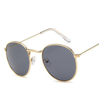 Gold Metal Frame Sunglasses Women Mirror Round Sun Glasses Coating Reflective Retro Sun Glasses Brand Designer Trend Eyewear