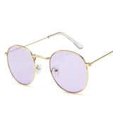 Gold Metal Frame Sunglasses Women Mirror Round Sun Glasses Coating Reflective Retro Sun Glasses Brand Designer Trend Eyewear