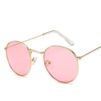 Gold Metal Frame Sunglasses Women Mirror Round Sun Glasses Coating Reflective Retro Sun Glasses Brand Designer Trend Eyewear