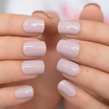 Pale Brown False Ongle Fake Nails Short Acrylic Nails Pink Full Cover Press On Nails 24 pcs For Women Finger