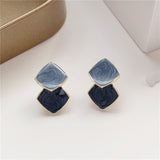 New Korean Arrival Metal Trendy Fresh Lovely Sweet Grey Leaf Stud Earrings For Women Fashion Jewelry