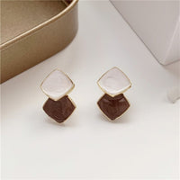 New Korean Arrival Metal Trendy Fresh Lovely Sweet Grey Leaf Stud Earrings For Women Fashion Jewelry