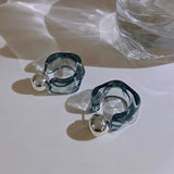 Acrylic hoop earrings women 2021 new fashion stud earrings retro trend stud earrings women trend twist elegant ring earrings