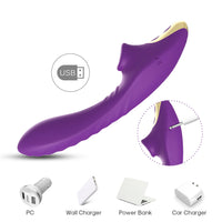 Powerful Clit Sucker Oral Dildo G-Spot Vibrator Sex Toys Female Masturbation Goods for Women Adults Clitoris Vacuum Stimulator