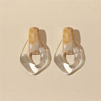 2021 Colorful Transparent Clear Resin Acrylic Water Drop Earrings Hollow Geometric Drop Earrings for Women Girls Jewelry