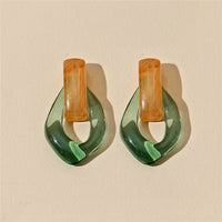 2021 Colorful Transparent Clear Resin Acrylic Water Drop Earrings Hollow Geometric Drop Earrings for Women Girls Jewelry