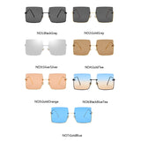 Square Rimless Sunglasses Women Luxury Glasses Women/Men Retro Brand Eyeglasses Women Metal Gafas De Sol Mujer