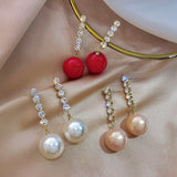 Korean temperament pearl earring female long money eardrop web celebrity temperament girl contracted earring for women earrings