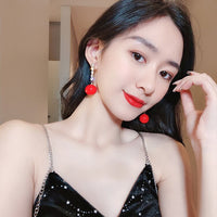 Korean temperament pearl earring female long money eardrop web celebrity temperament girl contracted earring for women earrings