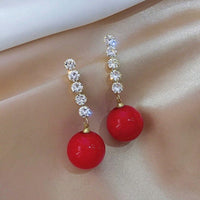 Korean temperament pearl earring female long money eardrop web celebrity temperament girl contracted earring for women earrings