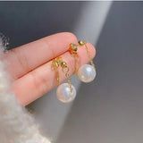 Korean temperament pearl earring female long money eardrop web celebrity temperament girl contracted earring for women earrings