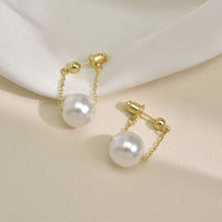 Korean temperament pearl earring female long money eardrop web celebrity temperament girl contracted earring for women earrings