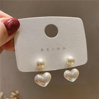 Korean temperament pearl earring female long money eardrop web celebrity temperament girl contracted earring for women earrings