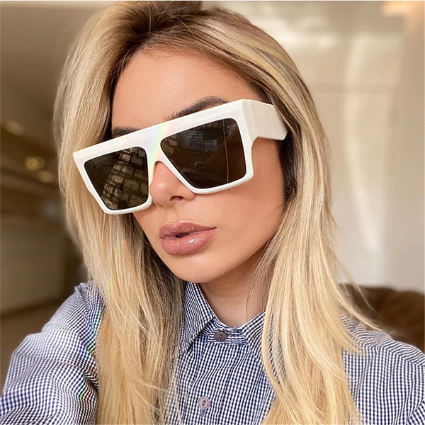 Fashion Oversized Square Sunglasses Women Vintage Brand Designer Champagne Leopard Eyewear Men Shades UV400 Sun Glasses 2021