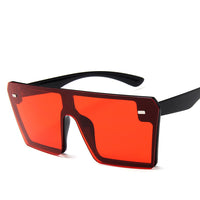 Oversized Square Sunglasses Women 2020 Luxury Brand Fashion Flat Top Red Black Clear Lens One Piece Men Gafas Shade Mirror UV400