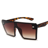 Oversized Square Sunglasses Women 2020 Luxury Brand Fashion Flat Top Red Black Clear Lens One Piece Men Gafas Shade Mirror UV400