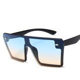 Oversized Square Sunglasses Women 2020 Luxury Brand Fashion Flat Top Red Black Clear Lens One Piece Men Gafas Shade Mirror UV400