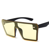 Oversized Square Sunglasses Women 2020 Luxury Brand Fashion Flat Top Red Black Clear Lens One Piece Men Gafas Shade Mirror UV400