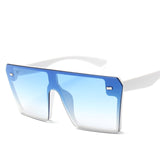 Oversized Square Sunglasses Women 2020 Luxury Brand Fashion Flat Top Red Black Clear Lens One Piece Men Gafas Shade Mirror UV400