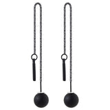 Korean Fashion Geometric Long Asymmetry Earring Rhinestone Circle Ear Stud New Acrylic Big Earrings jewelry