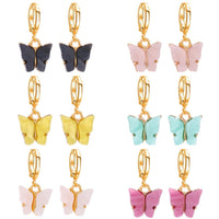 Beautiful Korean Butterfly Earring swing gold drop earrings for woman 2022 aesthetic sands girl jewelry