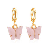 Beautiful Korean Butterfly Earring swing gold drop earrings for woman 2022 aesthetic sands girl jewelry