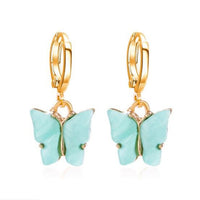 Beautiful Korean Butterfly Earring swing gold drop earrings for woman 2022 aesthetic sands girl jewelry