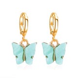 Beautiful Korean Butterfly Earring swing gold drop earrings for woman 2022 aesthetic sands girl jewelry