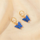 Beautiful Korean Butterfly Earring swing gold drop earrings for woman 2022 aesthetic sands girl jewelry