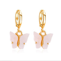 Beautiful Korean Butterfly Earring swing gold drop earrings for woman 2022 aesthetic sands girl jewelry