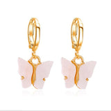 Beautiful Korean Butterfly Earring swing gold drop earrings for woman 2022 aesthetic sands girl jewelry