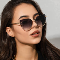 Oversized Cateye Sunglasses Women Luxury Brand Glasses Women/Men Gradient Eyewear Women Metal Gafas De Sol Mujer 2022