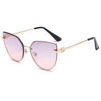 Oversized Cateye Sunglasses Women Luxury Brand Glasses Women/Men Gradient Eyewear Women Metal Gafas De Sol Mujer 2022