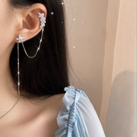 1PC 2021 New Fashion Gold Color Moon Star Clip Earrings For Women Simple Fake Cartilage Long Tassel Ear Cuff Jewelry