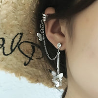 1PC 2021 New Fashion Gold Color Moon Star Clip Earrings For Women Simple Fake Cartilage Long Tassel Ear Cuff Jewelry