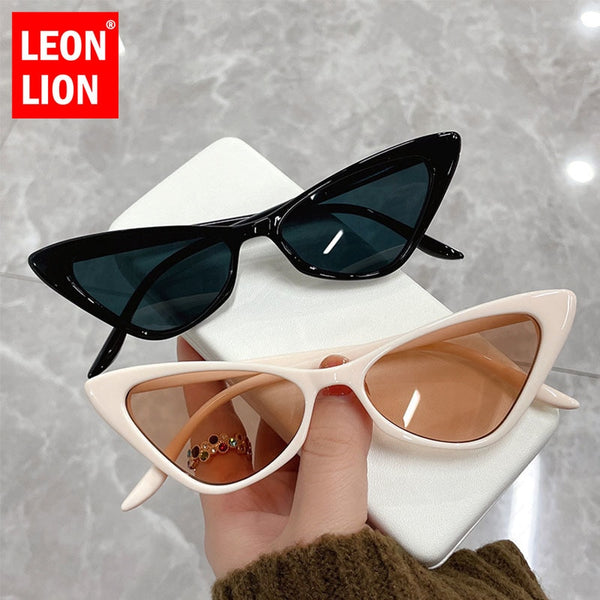 2022 Small Cateye Sunglasses Women High Quality Eyewear Women/Men Retro Glasses Women Mirror UV400 Gafas De Sol Mujer